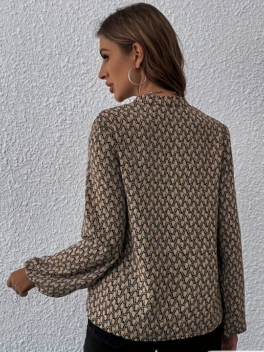 EB | Stilvolle Bluse mit Grafischem Muster Polyester Elegant und Komfortabel