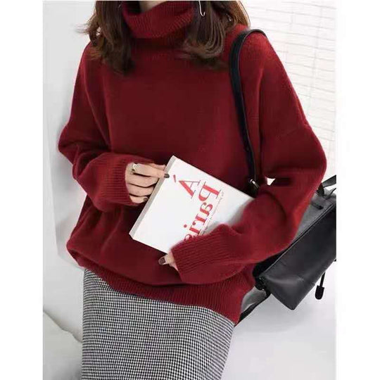 Damen Oversized Rollkragenpullover aus weichem Material EB