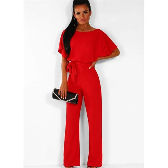 Damen elegantes Set bestehend aus fließender Bluse und weit geschnittenen Hosen EB
