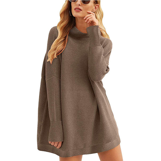 Damen Lässiger Langarm-Strickpulli mit überschnittener Schulter EB