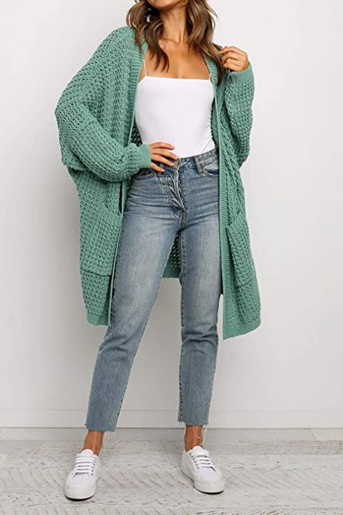 Damen Grobstrickjacke mit tiefen Taschen und lässiger Passform EB