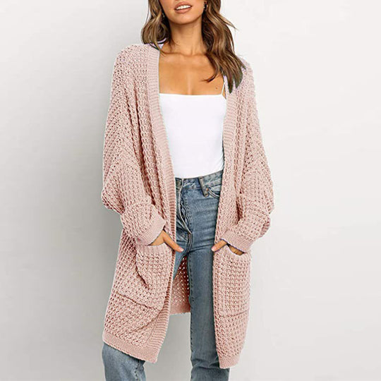 Damen Großer Strickcardigan mit weitem Schnitt und tiefen Taschen EB