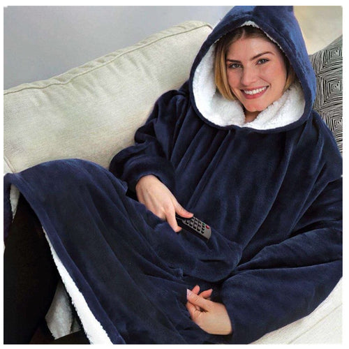 Damen Großer Kapuzenpullover mit kuscheligem Fleece und praktischen Taschen EB