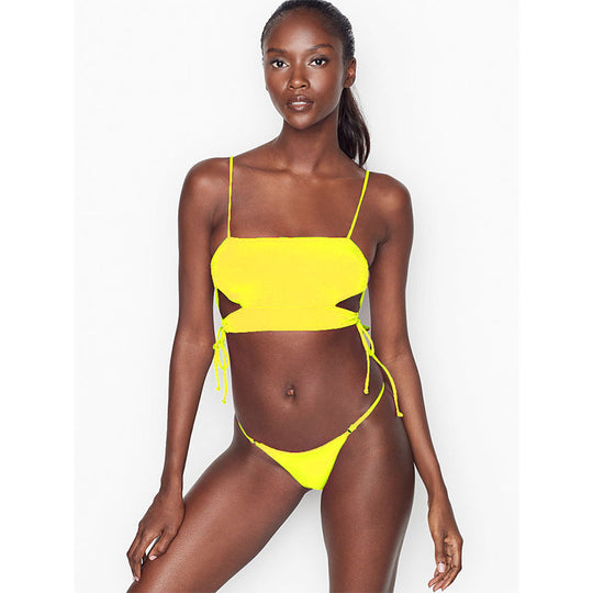 Damen Crop-Bikini-Set mit modernem Cut-Out und verstellbaren Trägern EB