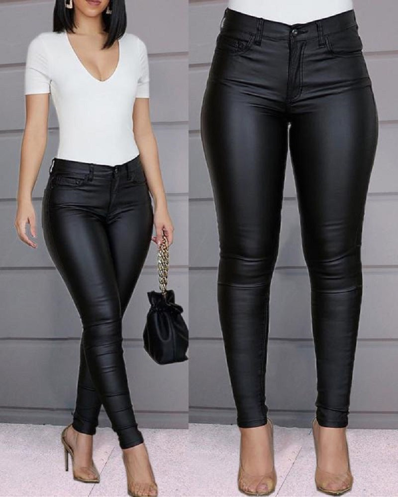 Damen Hochwertige Kunstlederhose EB