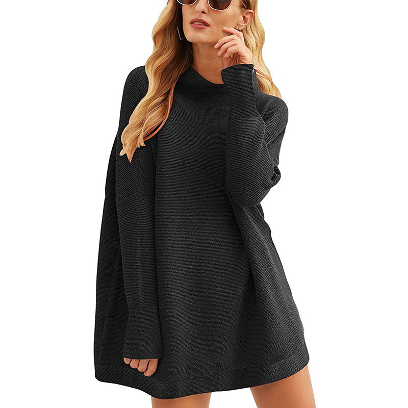 Damen Lässiger Langarm-Strickpulli mit überschnittener Schulter EB