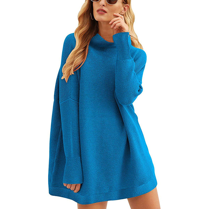 Damen Lässiger Langarm-Strickpulli mit überschnittener Schulter EB