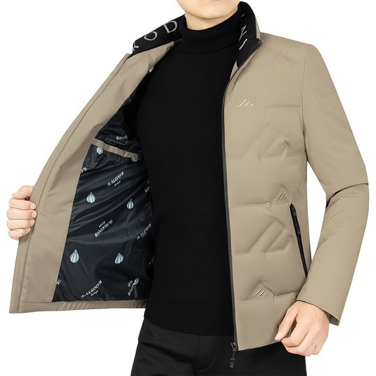 Herren Wattierte Stehkragenjacke mit geometrischer Steppung EB