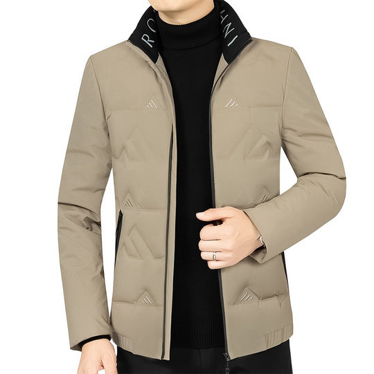 Herren Wattierte Stehkragenjacke mit geometrischer Steppung EB