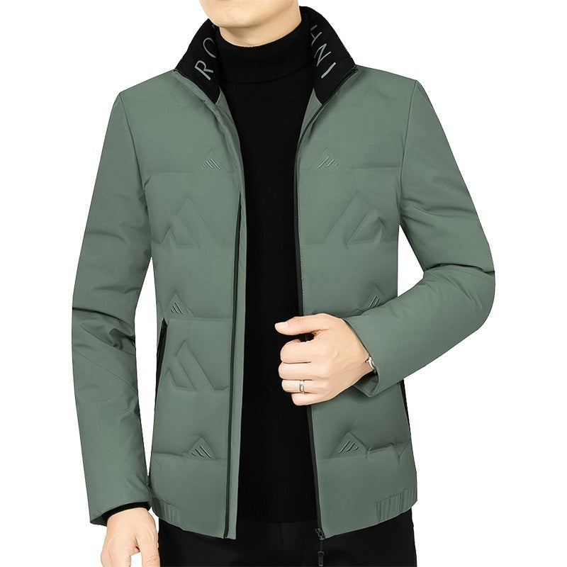 Herren Wattierte Stehkragenjacke mit geometrischer Steppung EB