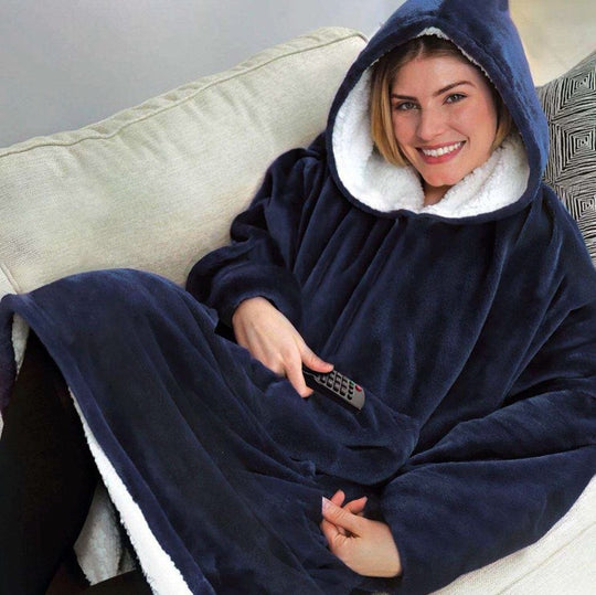 Damen Großer Kapuzenpullover mit kuscheligem Fleece und praktischen Taschen EB