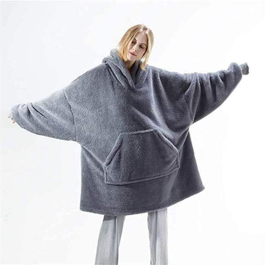 Damen Großer Kapuzenpullover mit kuscheligem Fleece und praktischen Taschen EB