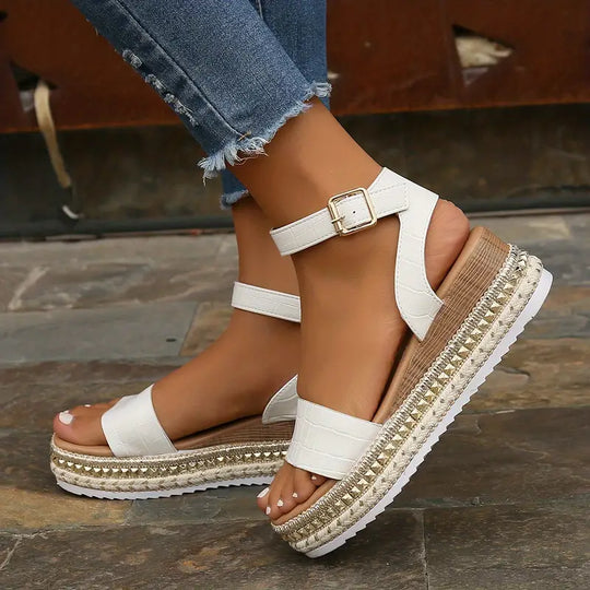 EB | Luxus Plattform Sandalen mit Riemen für Damen