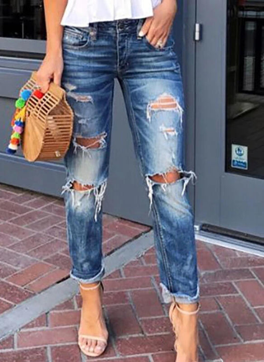Damen Destroyed Jeans im Boyfriend-Stil EB