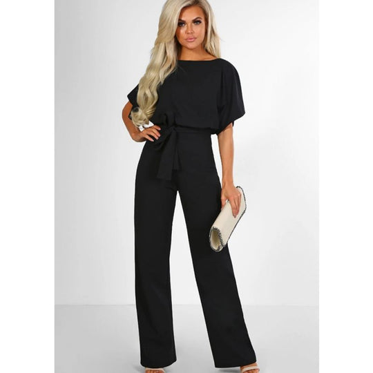 Damen elegantes Set bestehend aus fließender Bluse und weit geschnittenen Hosen EB