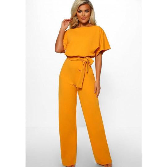 Damen elegantes Set bestehend aus fließender Bluse und weit geschnittenen Hosen EB