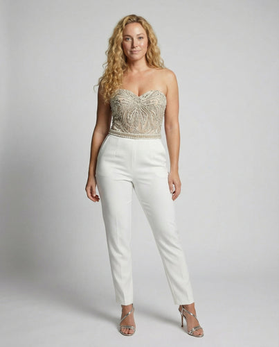 Eleganter Damen Jumpsuit Trägerlos | EB