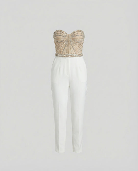 Eleganter Damen Jumpsuit Trägerlos | EB