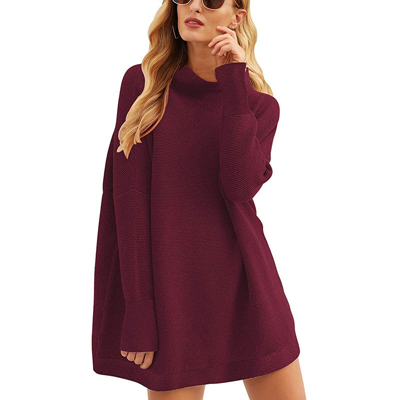 Damen Lässiger Langarm-Strickpulli mit überschnittener Schulter EB