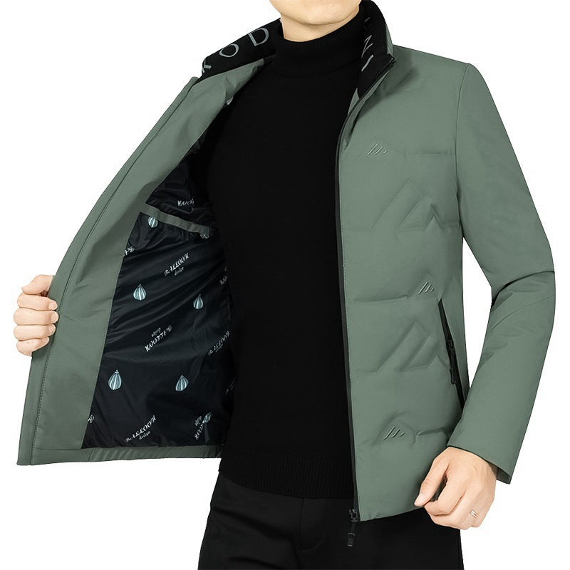 Herren Wattierte Stehkragenjacke mit geometrischer Steppung EB