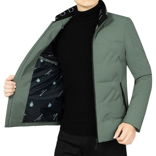 Herren Wattierte Stehkragenjacke mit geometrischer Steppung EB