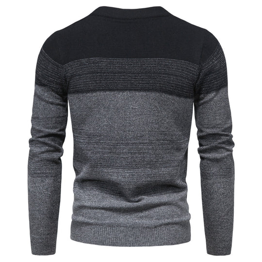 Herren modische Strickjacke mit durchgehendem Reißverschluss und Farbverlauf EB
