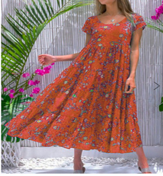 Damen Strandkleid aus leichtem, atmungsaktivem Baumwollmaterial von EB