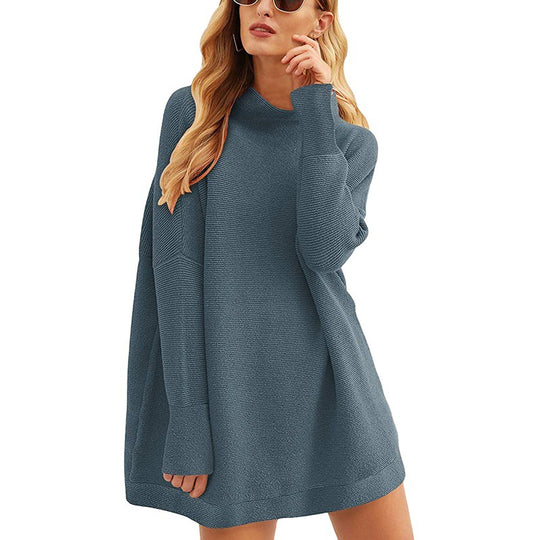 Damen Lässiger Langarm-Strickpulli mit überschnittener Schulter EB