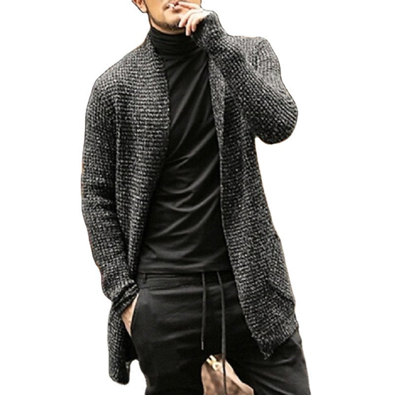 Herren eleganter Strickcardigan mit offener Front und lässigem Schnitt EB