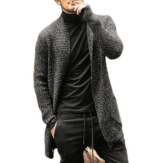 Herren eleganter Strickcardigan mit offener Front und lässigem Schnitt EB