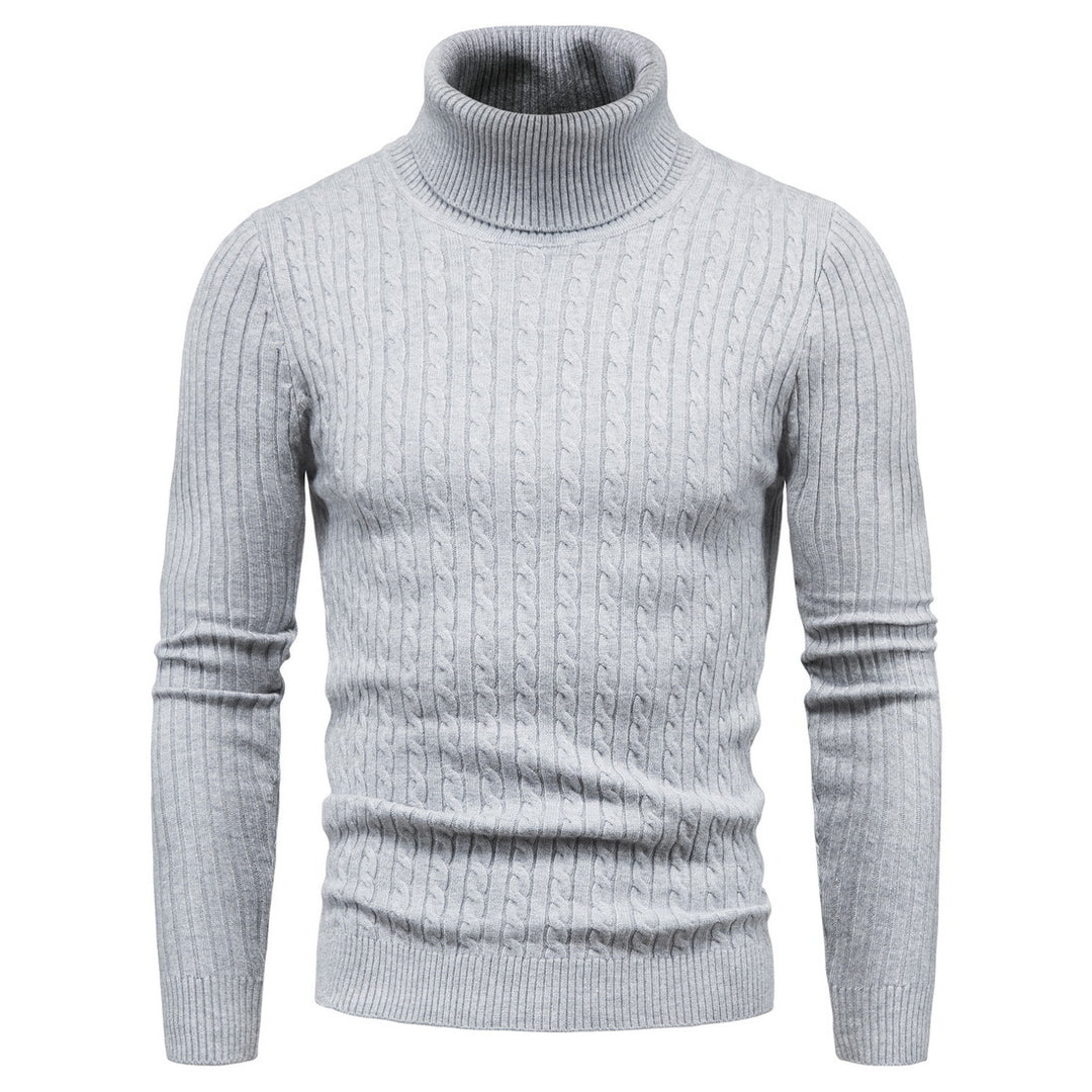 Damen Strickpullover mit Stehkragen und strukturiertem Zopfmuster EB