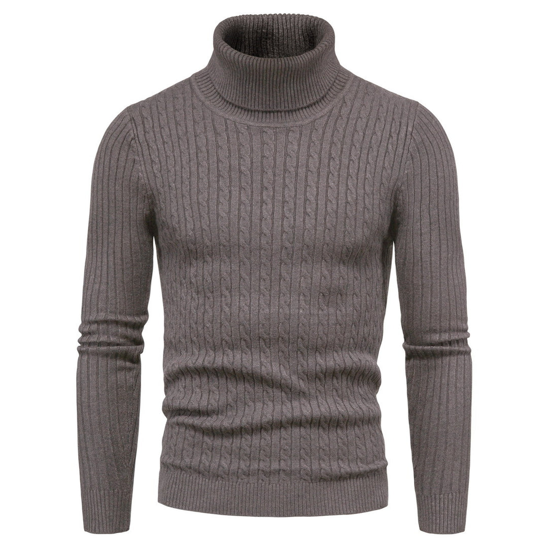 Damen Strickpullover mit Stehkragen und strukturiertem Zopfmuster EB