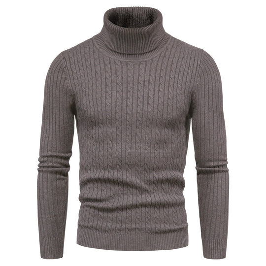 Damen Strickpullover mit Stehkragen und strukturiertem Zopfmuster EB