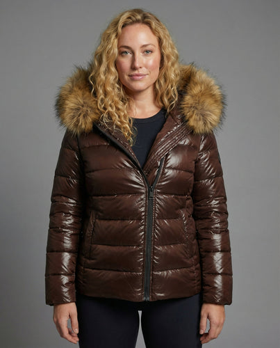 Damen Steppjacke Kunstfellkragen | EB