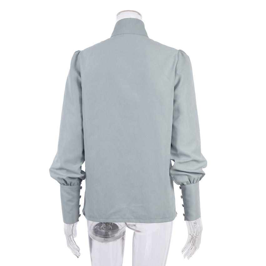 EB | Viktorianisch Inspirierte Bluse mit Hohem Kragen