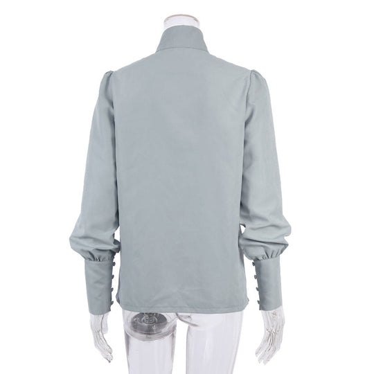 EB | Viktorianisch Inspirierte Bluse mit Hohem Kragen