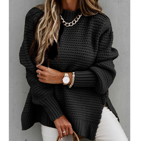 Damen Kuscheliger Strickpullover mit modischem Strukturmuster EB