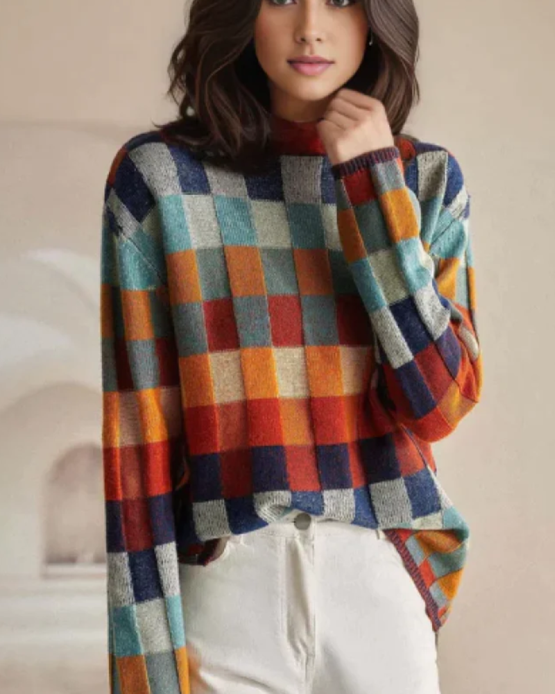 EB | Kaschmere Luxe Patchwork Rollkragenpullover