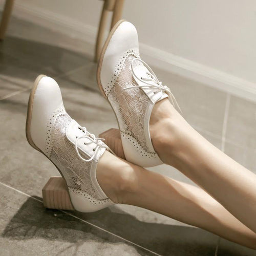 EB | Schnürschuhe mit Mesh-Absatz