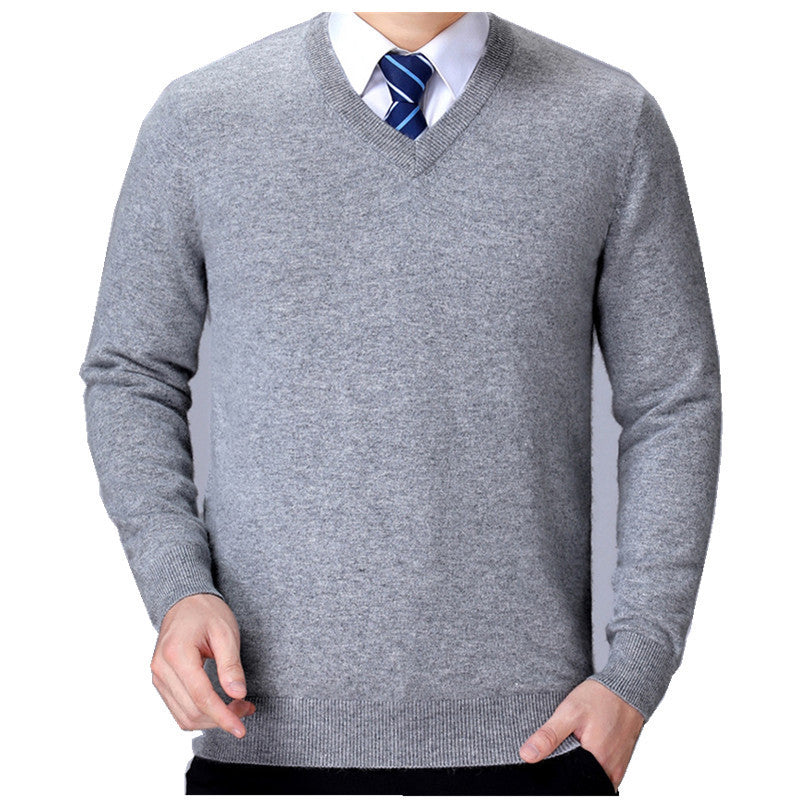 Herren V-Ausschnitt Strickpullover aus weichem Baumwollmix EB