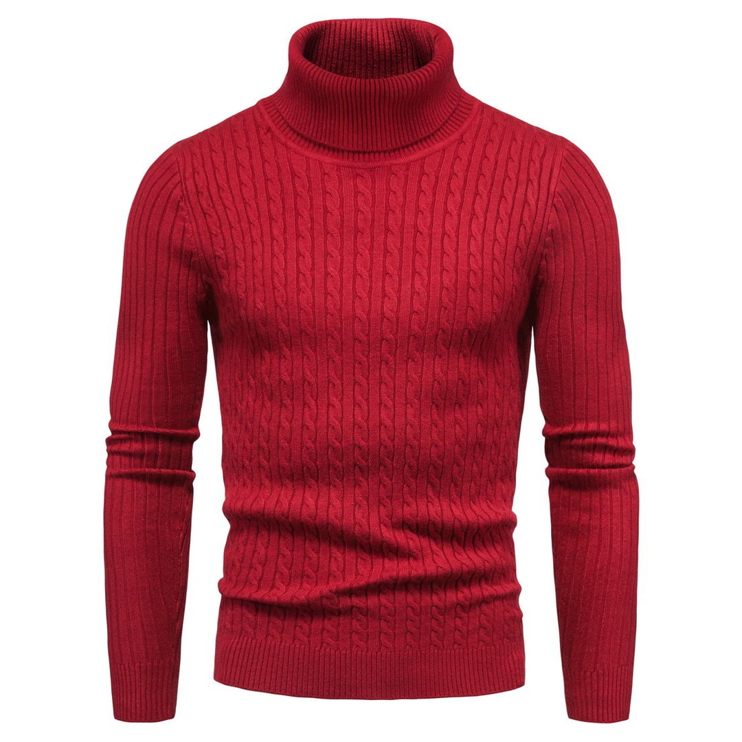 Damen Strickpullover mit Stehkragen und strukturiertem Zopfmuster EB