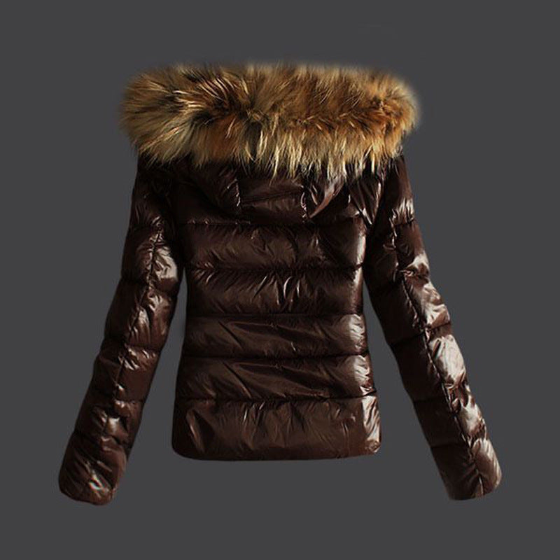 Damen Steppjacke mit abnehmbarem Kunstfellkragen und modernem Schnitt EB