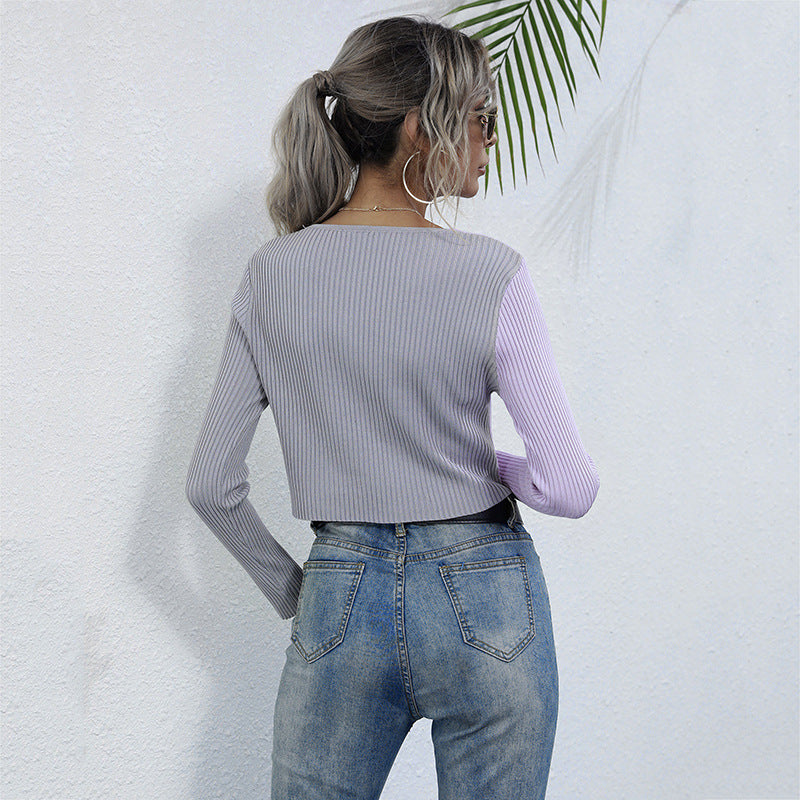 Damen Cropped Cardigan mit strukturiertem Rippdesign EB