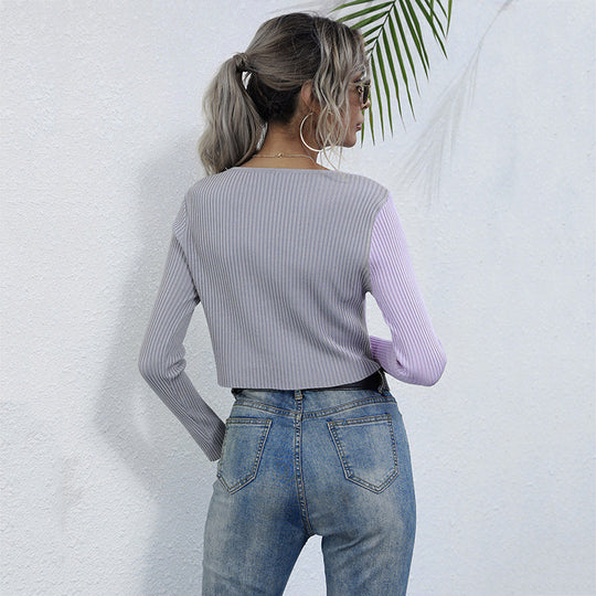 Damen Cropped Cardigan mit strukturiertem Rippdesign EB