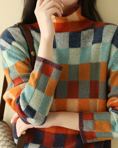 EB | Kaschmere Luxe Patchwork Rollkragenpullover