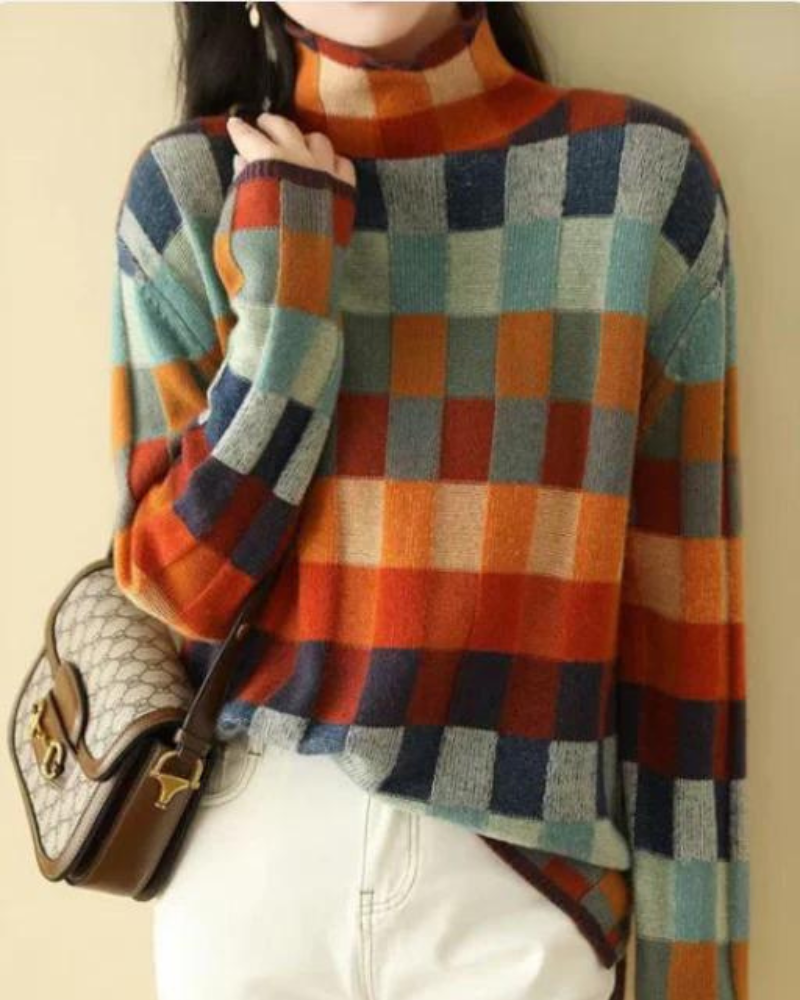 EB | Kaschmere Luxe Patchwork Rollkragenpullover