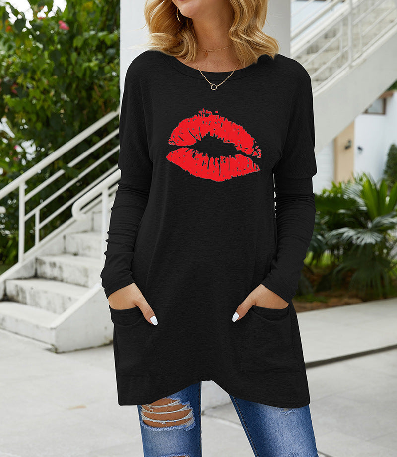 Damen Langarmshirt mit lässigem Schnitt und bequemen Taschen EB