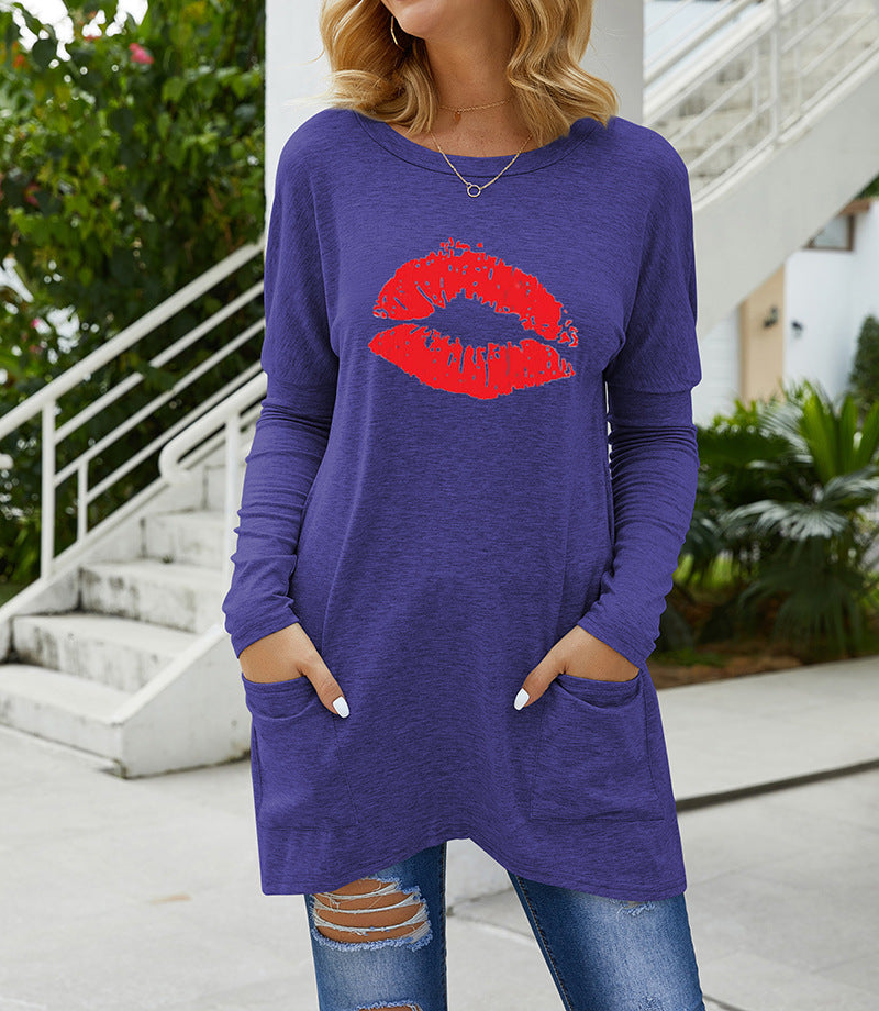 Damen Langarmshirt mit lässigem Schnitt und bequemen Taschen EB