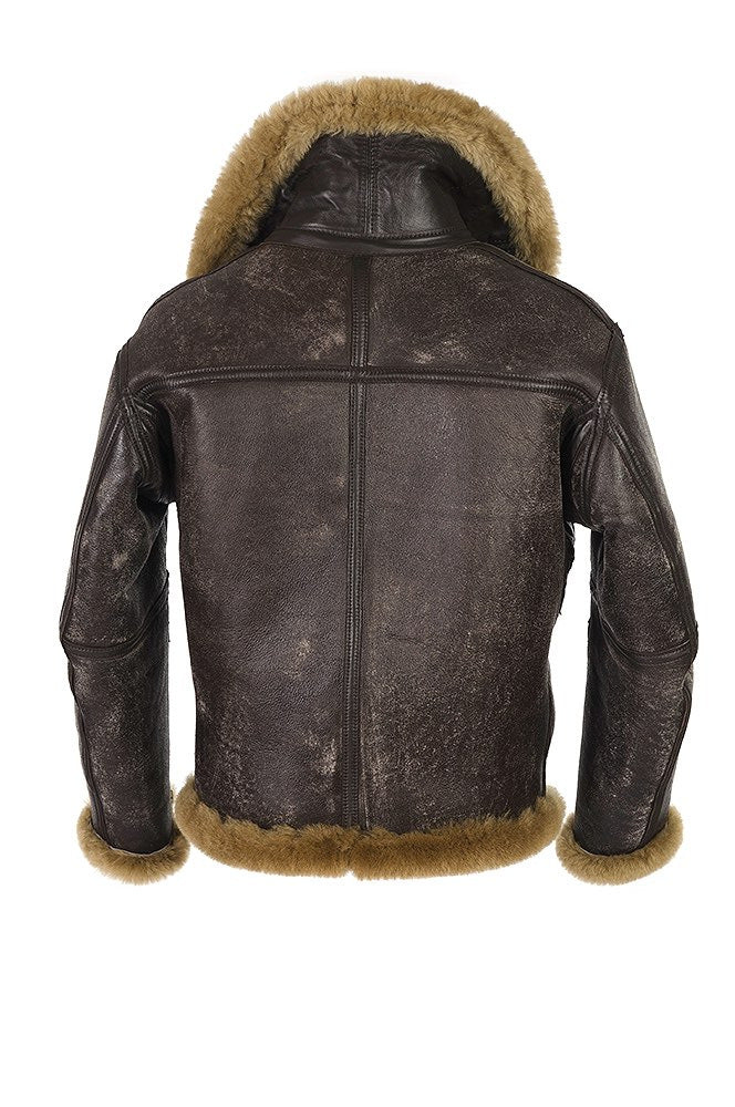 Herren Lammfell-Bomberjacke mit hochwertiger Verarbeitung und weichem Innenfutter EB