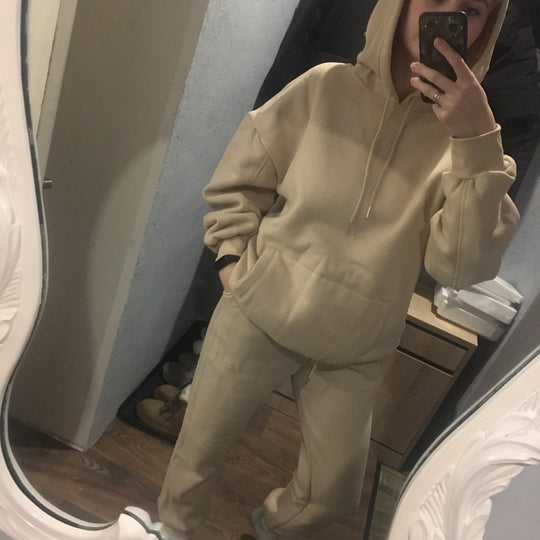 Damen lässiges Hoodie und Jogginghose Set EB